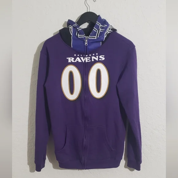 Youth NFL Baltimore Ravens Full Zip Hoodie - Picture 2 of 7